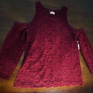 Hollister Burgundy Off The Shoulder Blouse
